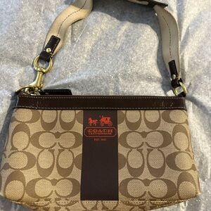 PROJECT PIECE: Coach Brown and Tan Signature Shoulder Bag